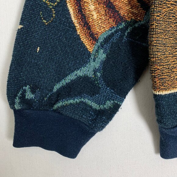 Sugar Street Weavers Pumpkins Cats Halloween Sweater One Size Made in USA - Picture 9 of 16